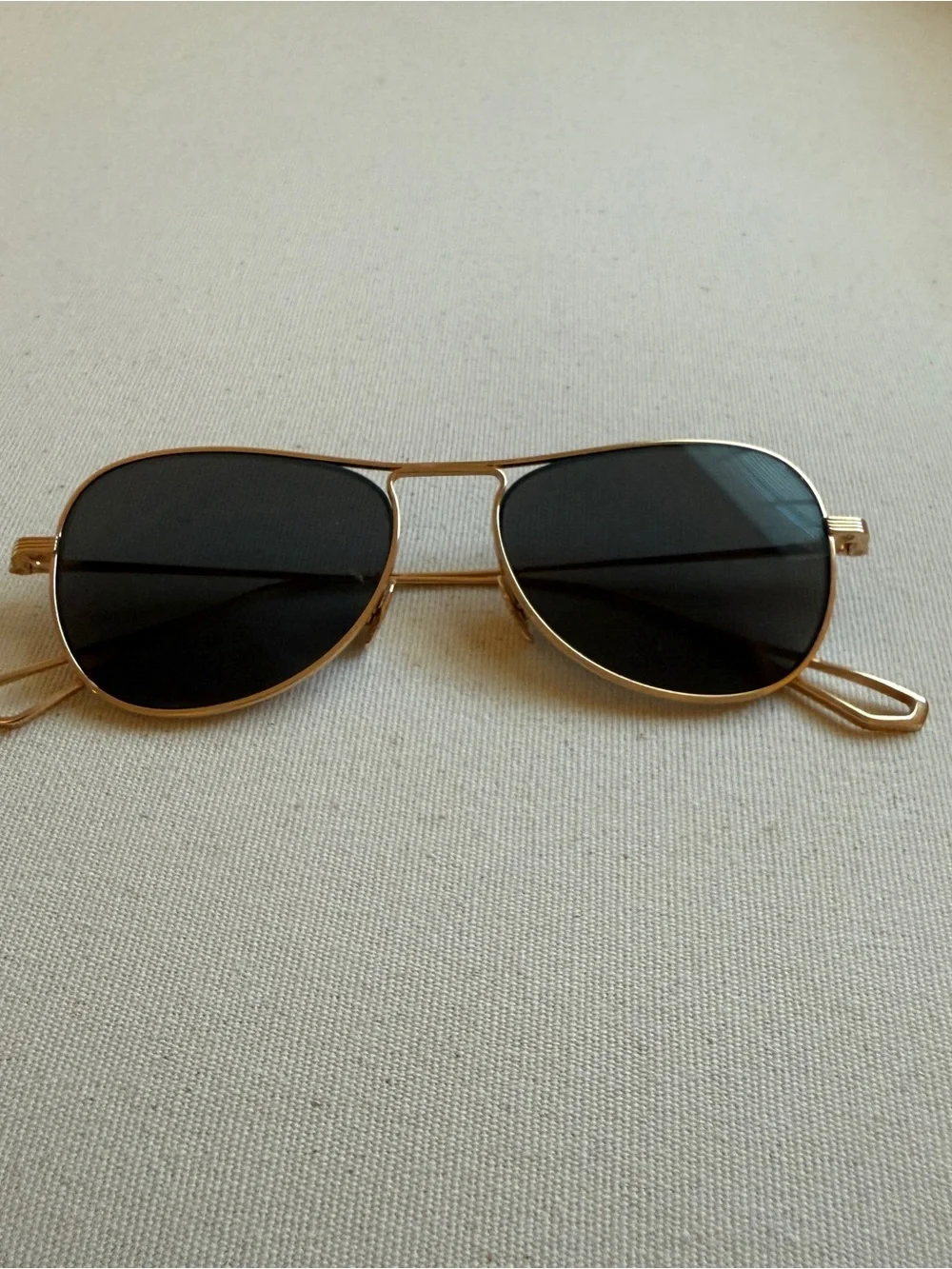 KREWE Gold Frame Sunglasses with Black Lenses